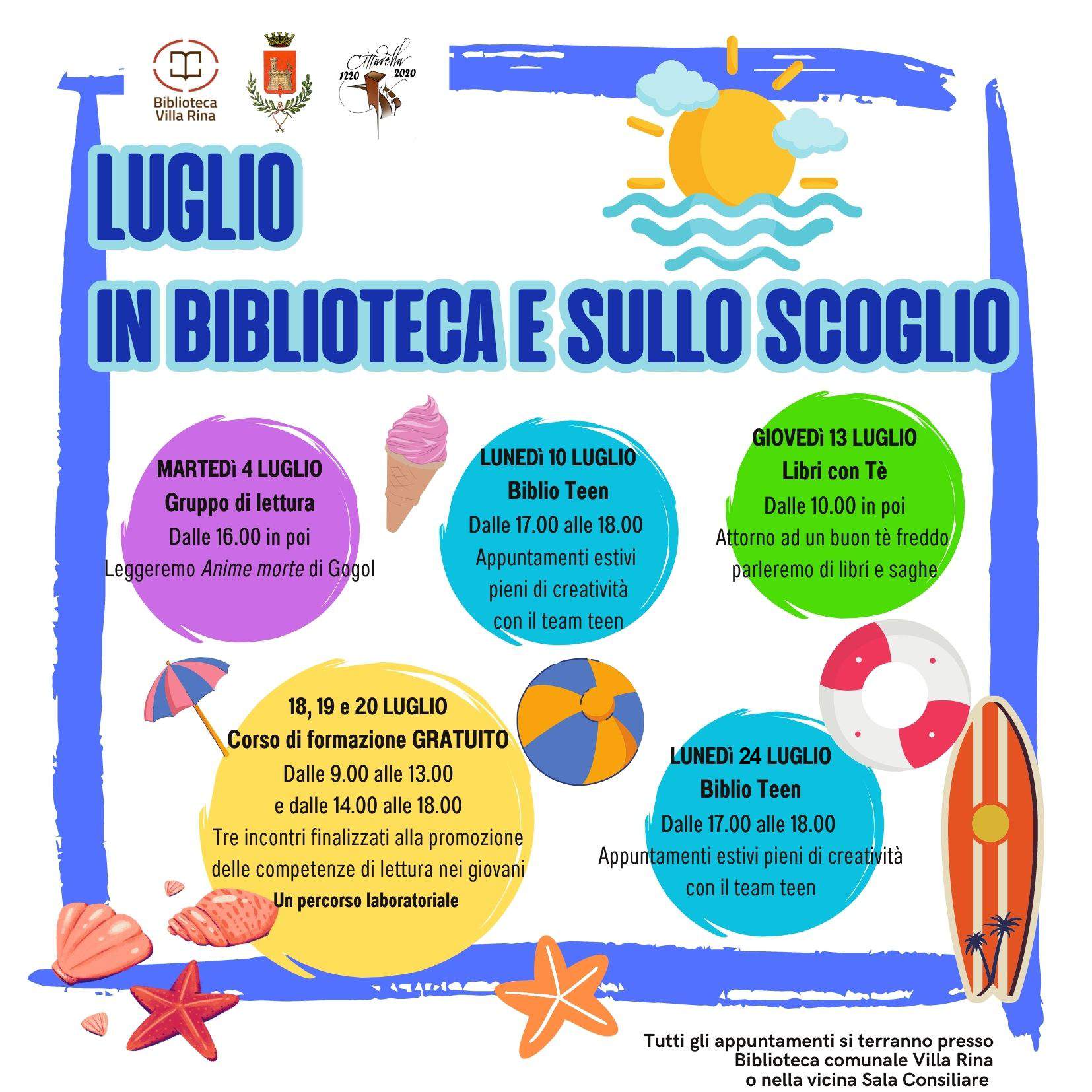 Luglio in Biblioteca e sullo scoglio - Gli eventi del mese