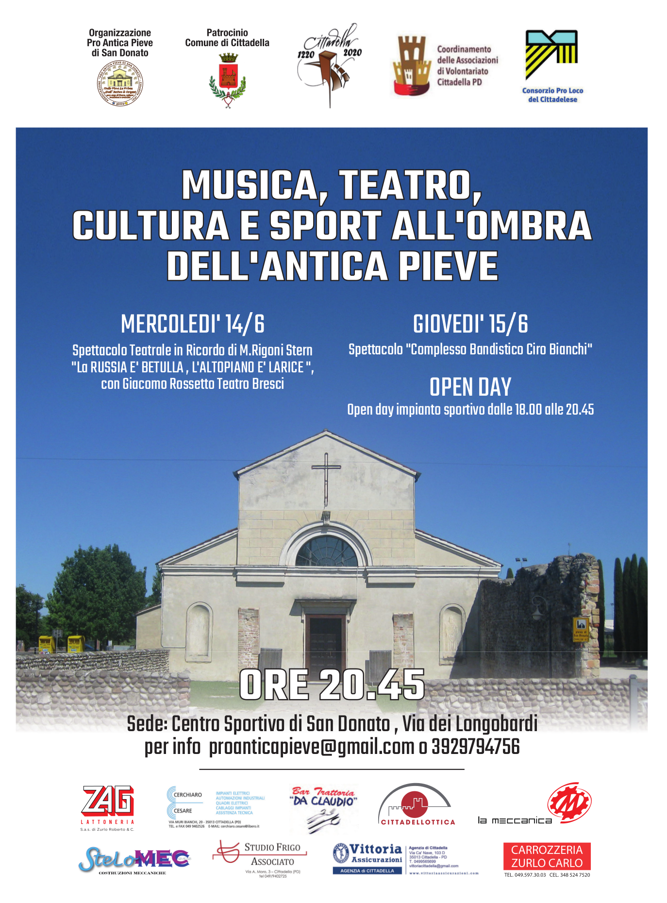 Musica, teatro, cultura e sport all'ombra dell'Antica Pieve