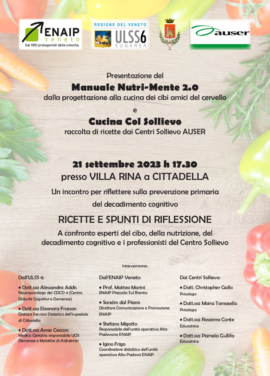 Manifesto Presentazione dei manuali NUTRI-MENTE 2.0 e CUCINA COL SOLLIEVO