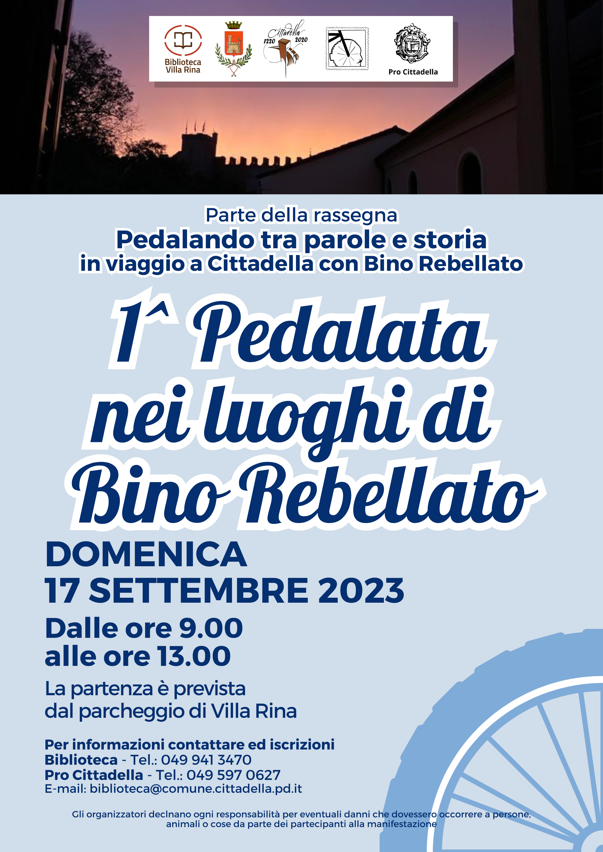 Rassegna Pedalando tra parole e storia - In viaggio con Bino Rebelleato - 1pedalata nei luoghi di Bino Rebellato