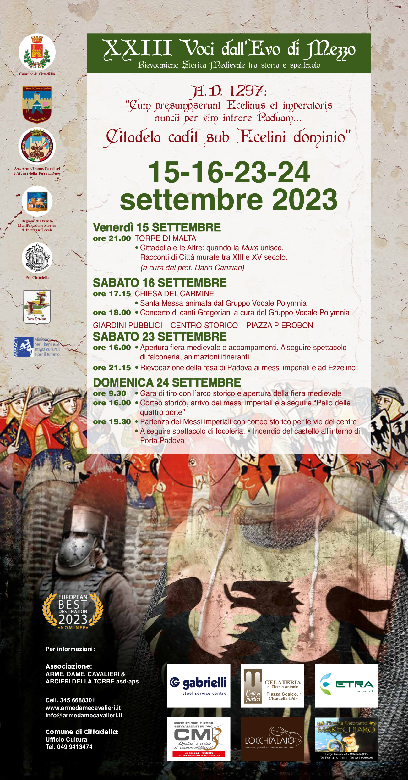 Voci dall'Evo di Mezzo - Rievocazioni Storico Medievali - Settembre 2023